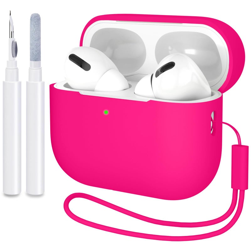 ATUAT for AirPods Pro 2nd Generation Case Cover(2022), Protective Soft Silicone Skin Accessories for Men Women Boys Girls for Apple AirPods Pro Gen 2, Front LED Visible-Hot Pink - Image 1